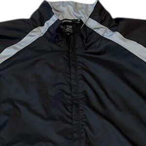 NORTH END SPORT Windbreaker Jacket Men's Size Large Black Grey 1/2 Zip **READ